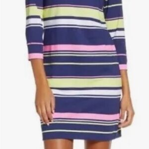 NEW Lilly Pulitzer Marlowe Dress Sun Stripe Blue Sz Medium - Tshirt cotton